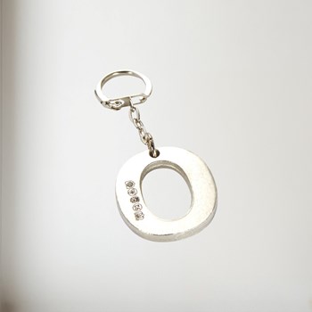 Initial O Touchmarked Pewter Keyring
