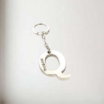 Initial Q Touchmarked Pewter Keyring