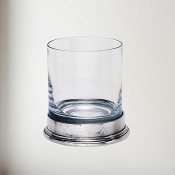 Pewter & Glass Double Old Fashioned Glass Pewter & Glass Double Old Fashioned Glass