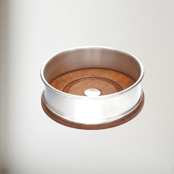 Wood And Pewter Large Bottle Coaster Large Wood and Pewter Bottle Coaster