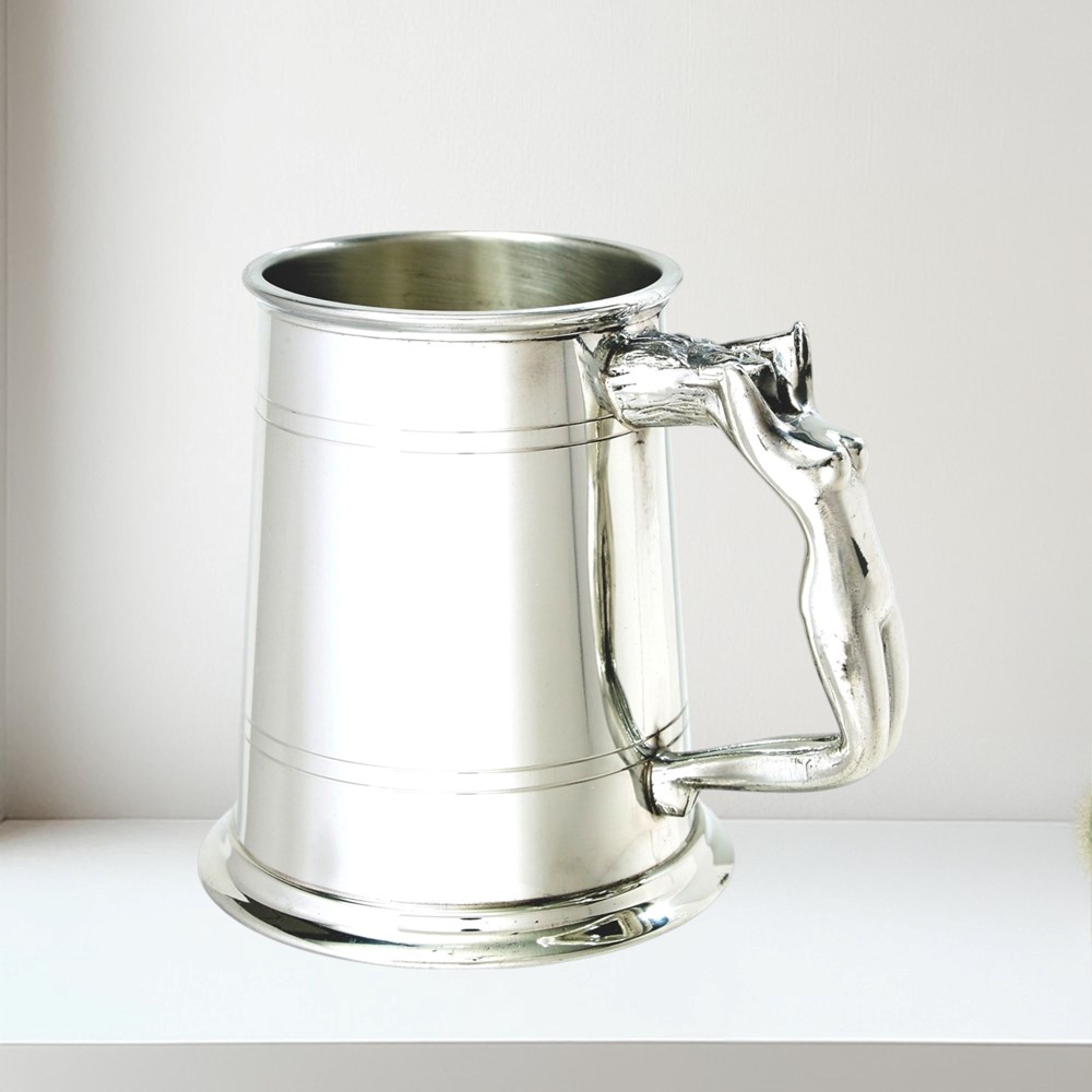Nymph Handle Pewter Tankard