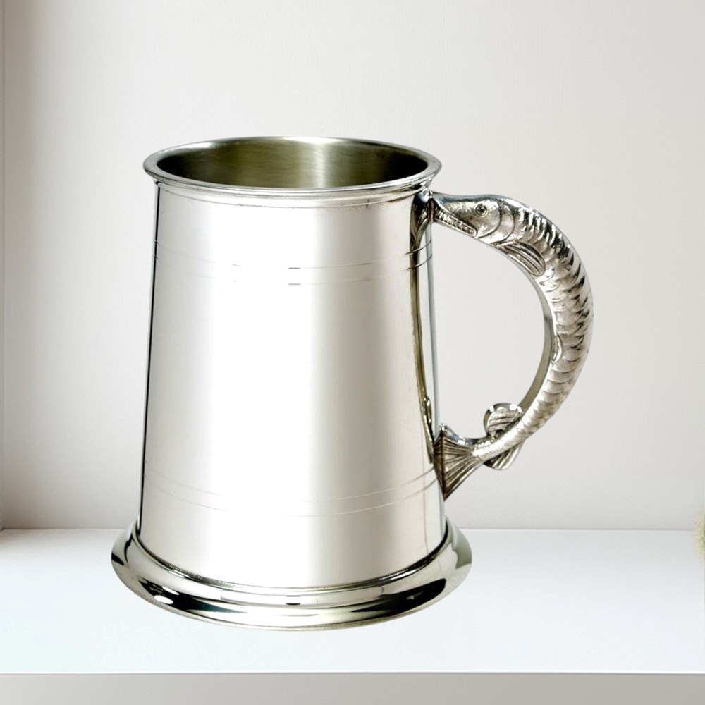 Fish Handle One Pint Pewter Tankard Fish Handle 1 pint pewter Tankard