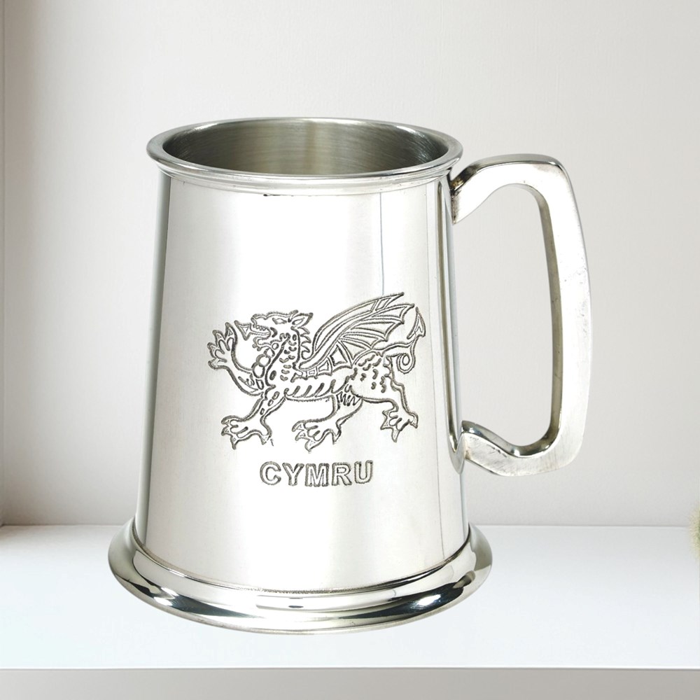 Welsh Dragon 1 pint pewter Tankard