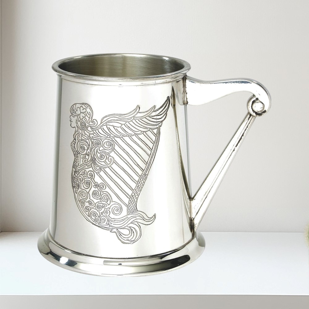 Irish Harp One Pint Pewter Tankard Irish Harp Tankard