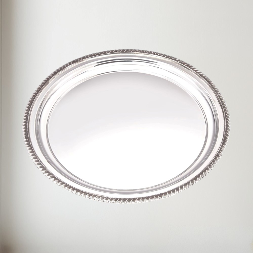 Large Gadroon Rim Pewter Tray Large Gadroon Rim Pewter Tray