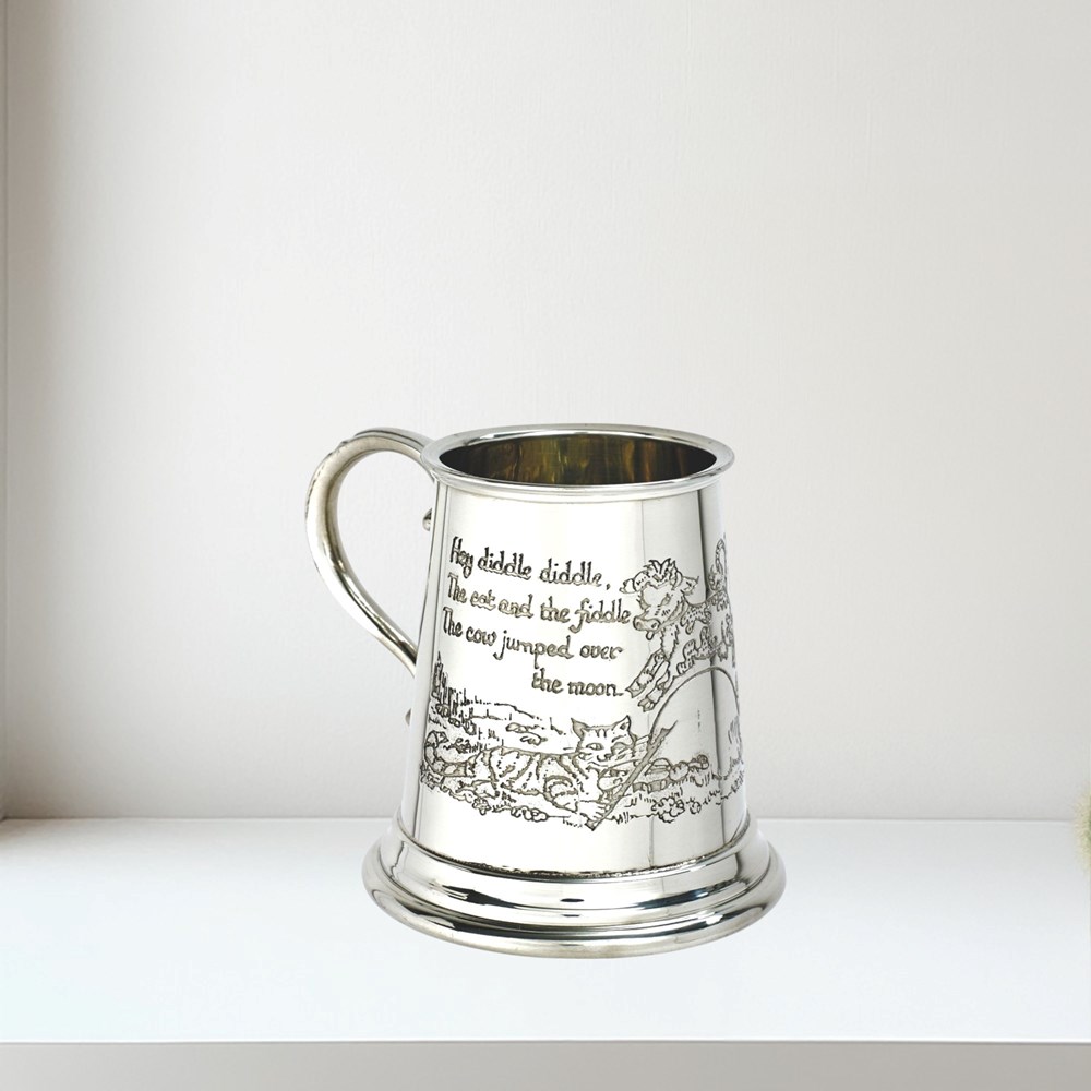 Cow Over The Moon Pewter Quarter Pint Baby Mug Cow Over the Moon Pewter quarter pint baby Mug