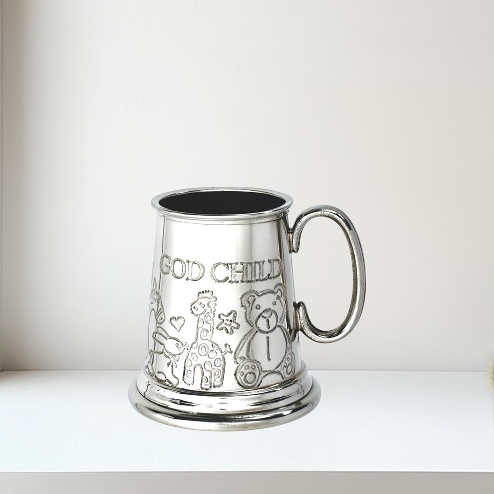 God Child Quarter Pint Pewter Baby Mug God Child quarter pint pewter baby Mug