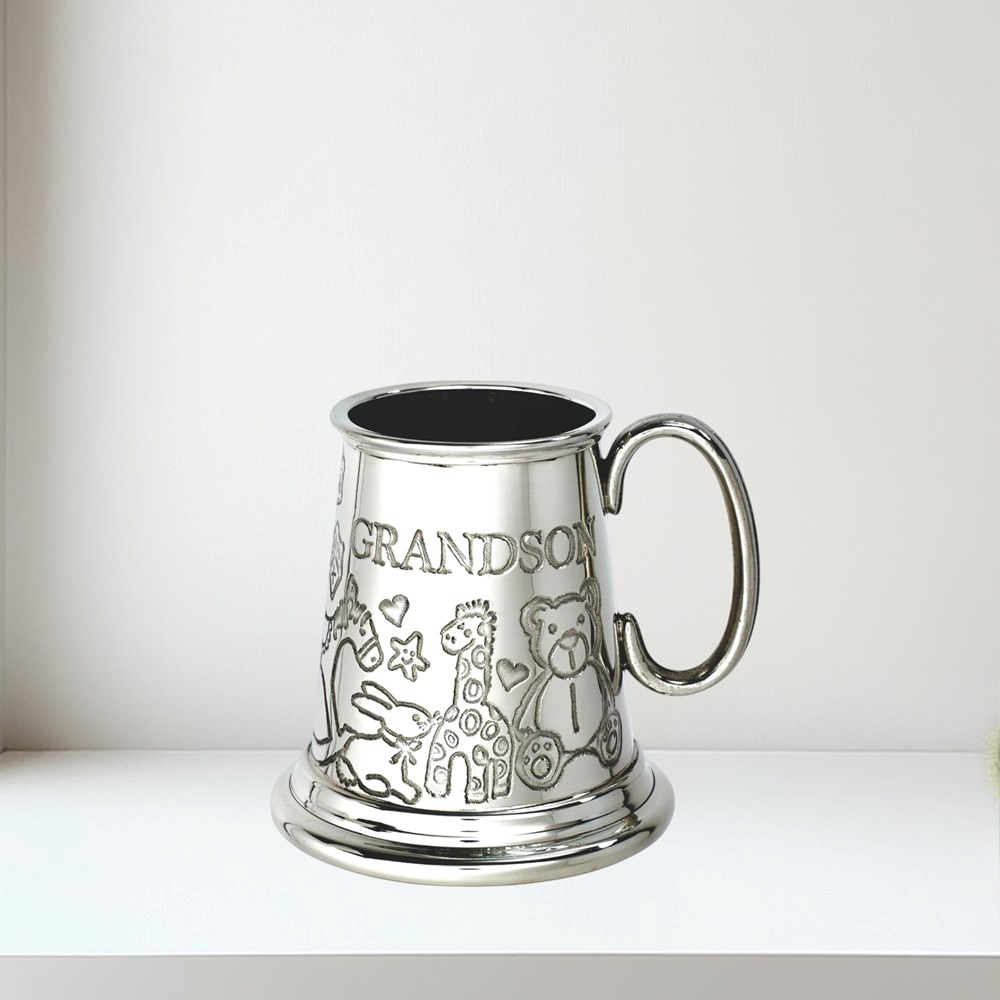 Grandson Pewter Quarter Pint Baby Mug Grandson pewter quarter pint baby Mug
