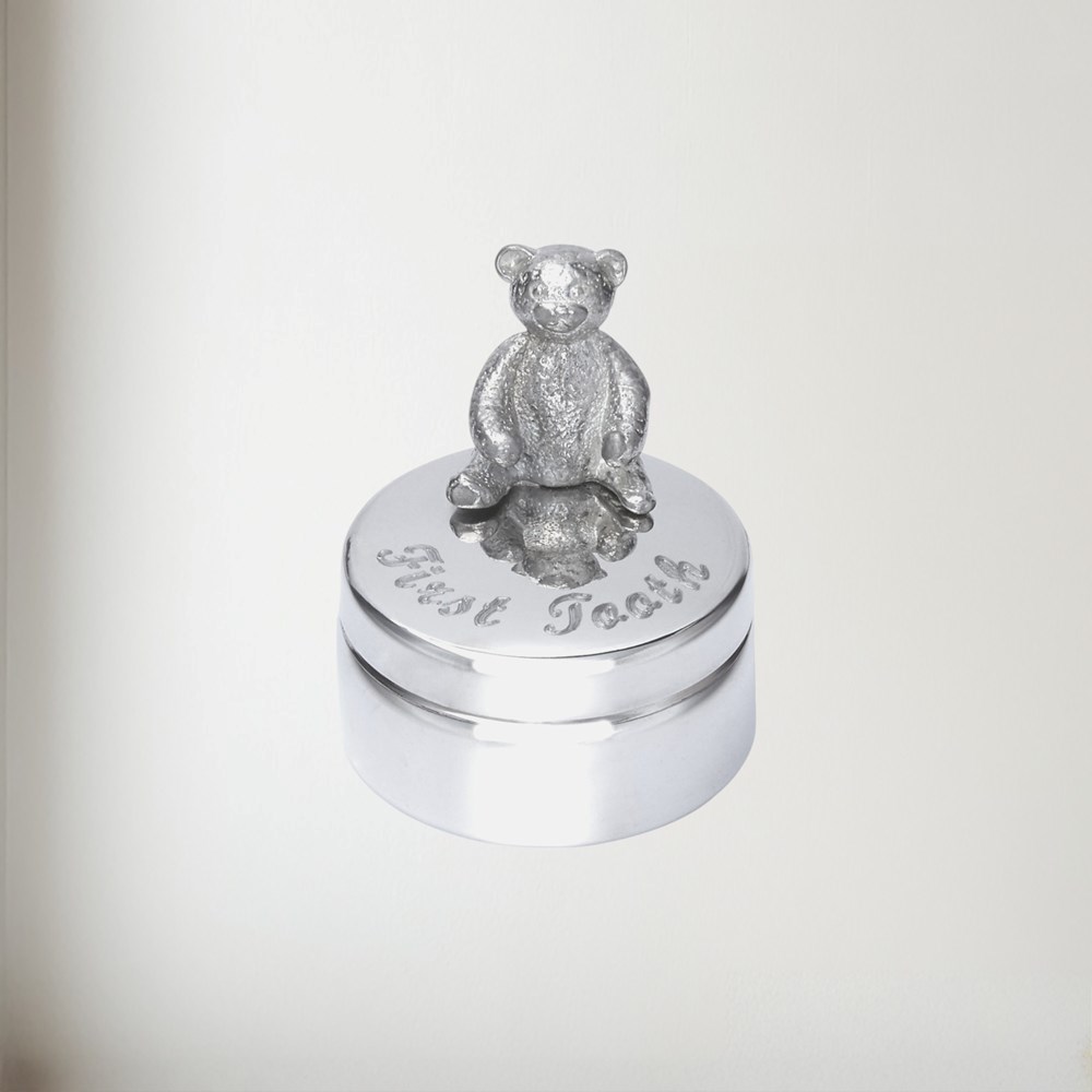 First Tooth Teddy Pewter Trinket Box First Tooth Teddy Pewter Trinket Box