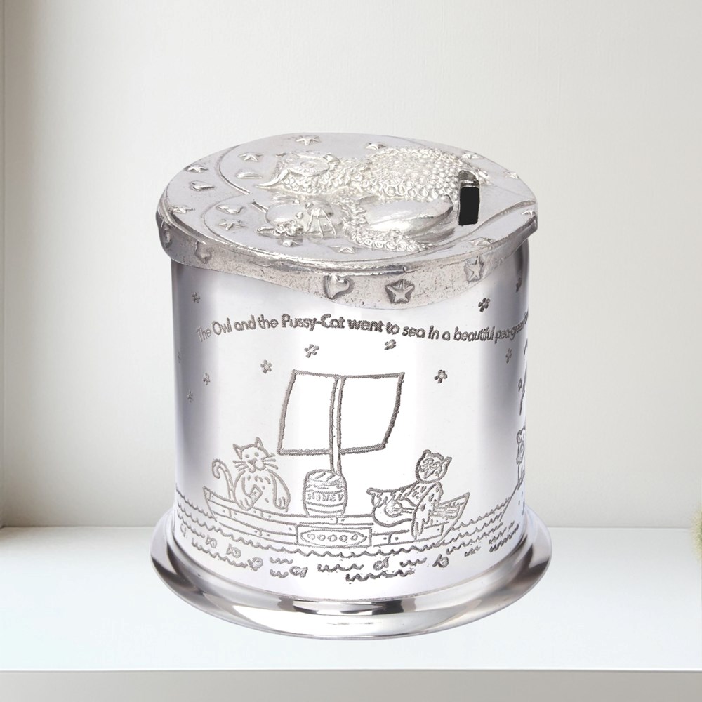 Owl And Pussycat Pewter Money Box Owl and Pussycat Pewter Money Box