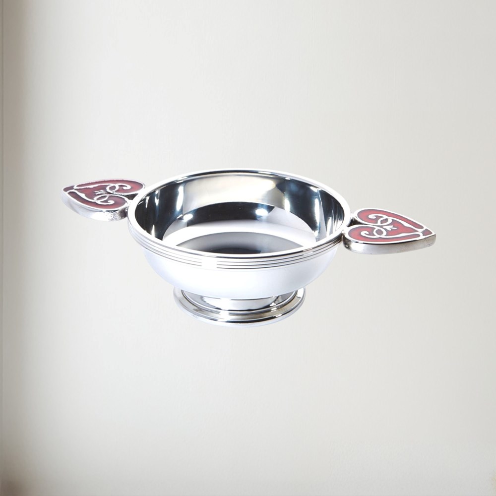 Large Red Heart Of The Highlands Pewter Quaich Large Red Heart of the highlands pewter quaich