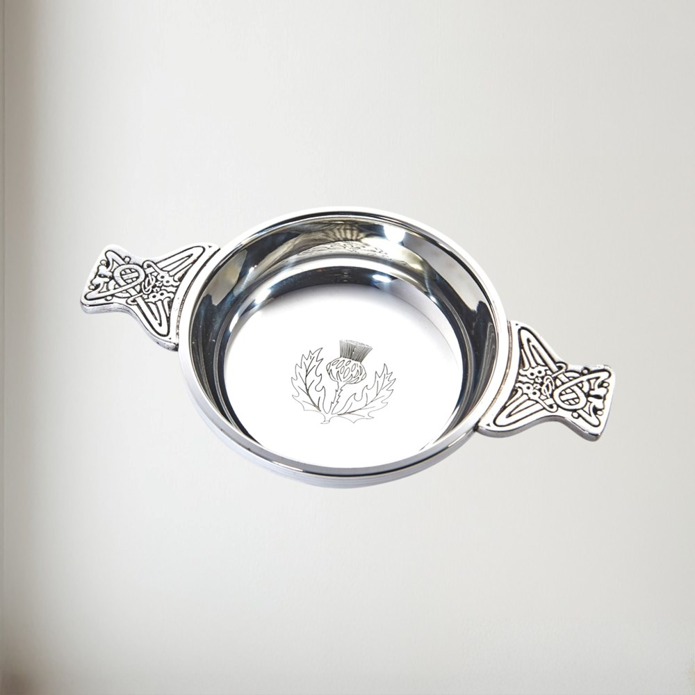 Large Thistle Pewter Quaich Large Thistle pewter Quaich