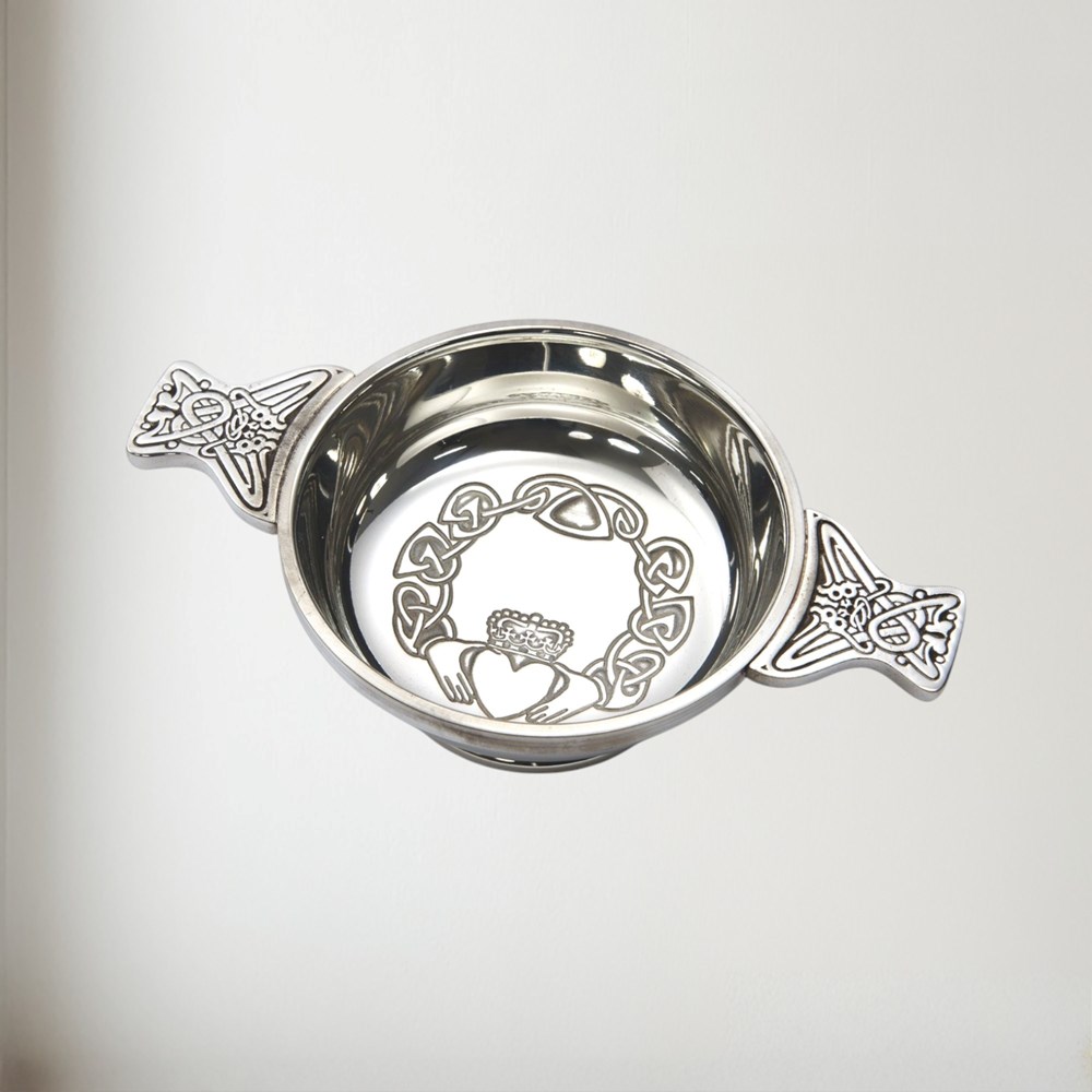 Large Claddagh Pewter Quaich Large Claddagh Pewter Quaich