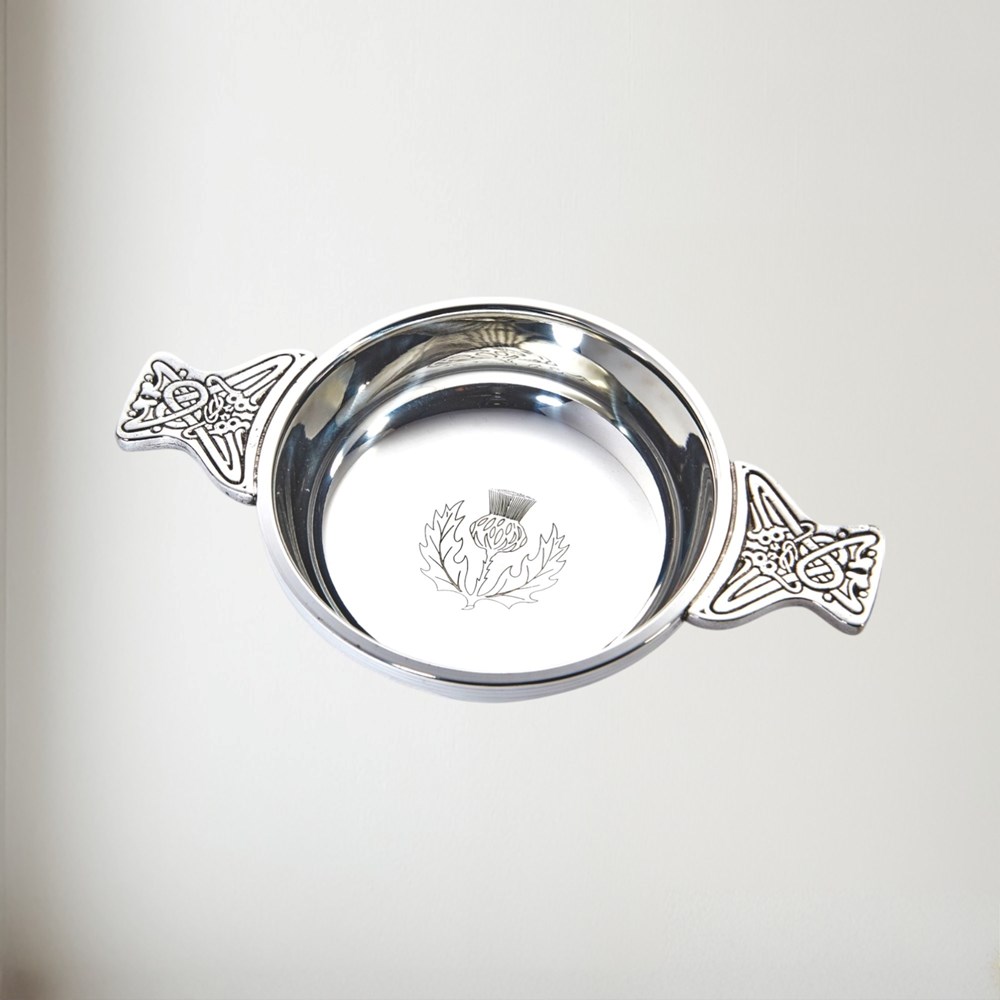 Large Thistle Pewter Quaich Large Thistle pewter Quaich