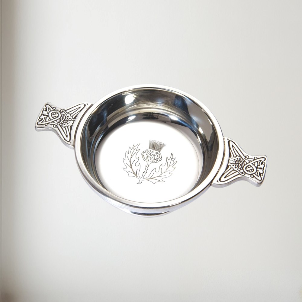 Medium Thistle Pewter Quaich Thistle Pewter Quaich