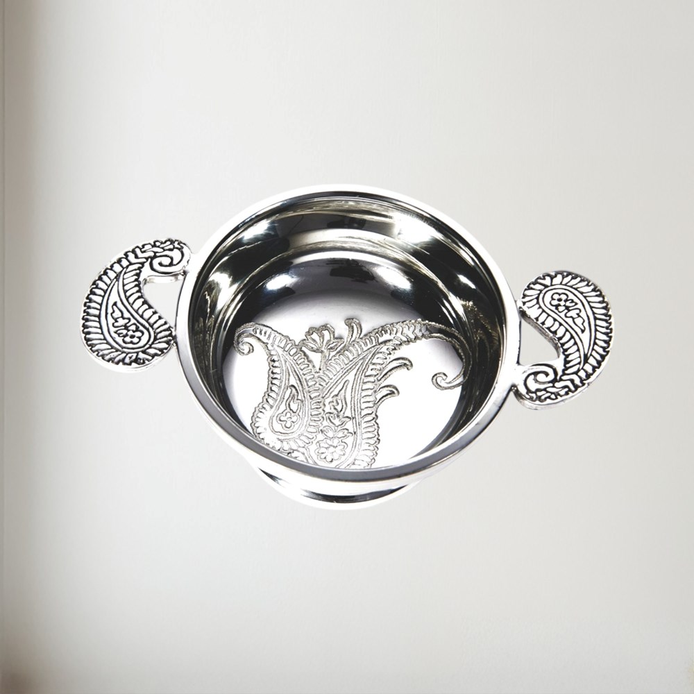 Small Paisley pewter quaich