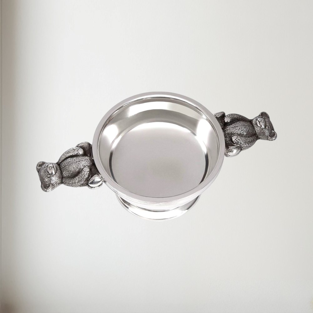 43S-TED Teddy handle Pewter Quaich
