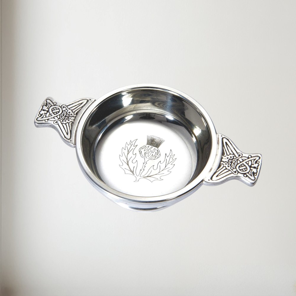 Standard Thistle Pewter Quaich Standard Thistle Pewter quaich
