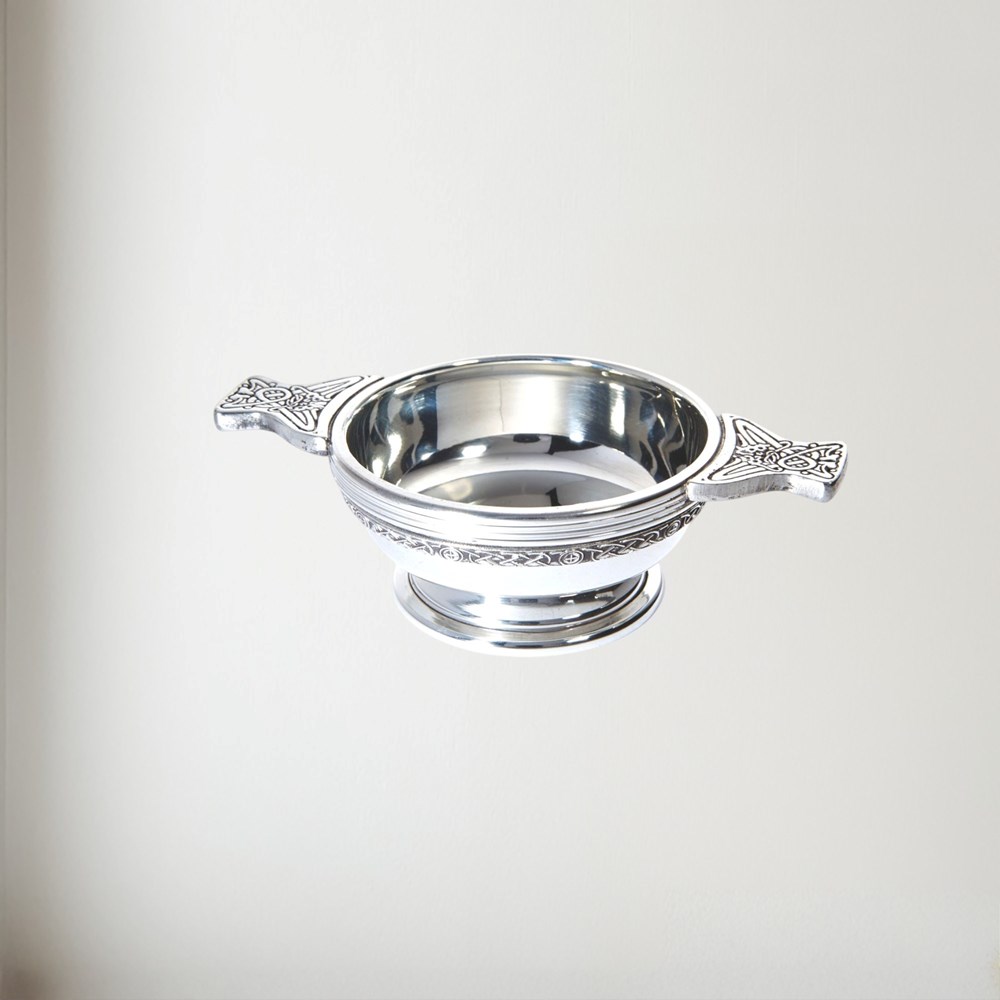 Standard celtic band pewter quaich