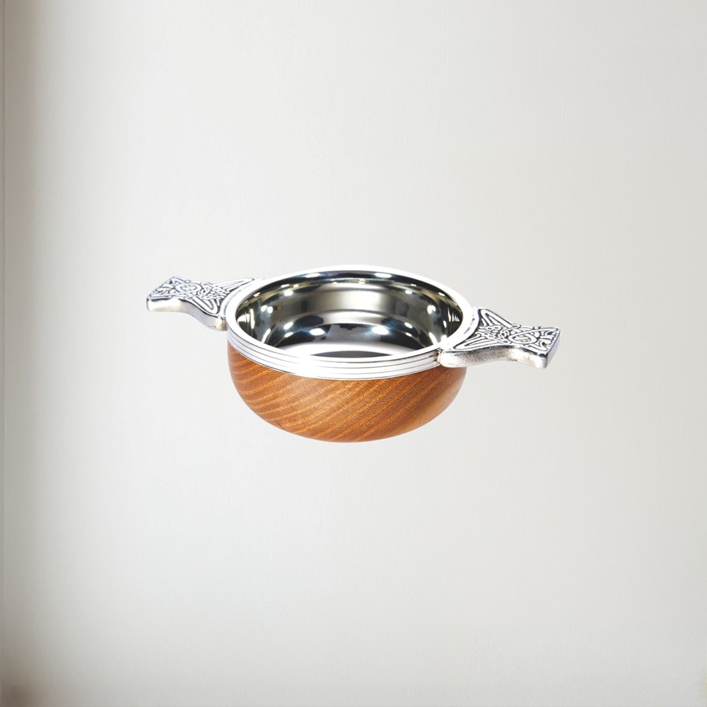 Small Wood And Pewter Quaich Small Wood and Pewter Quaich
