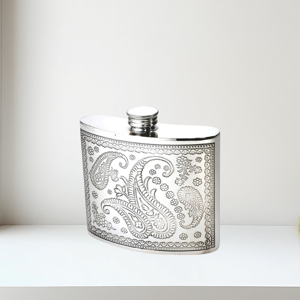 6oz paisley pewter kidney pewter hipFlask