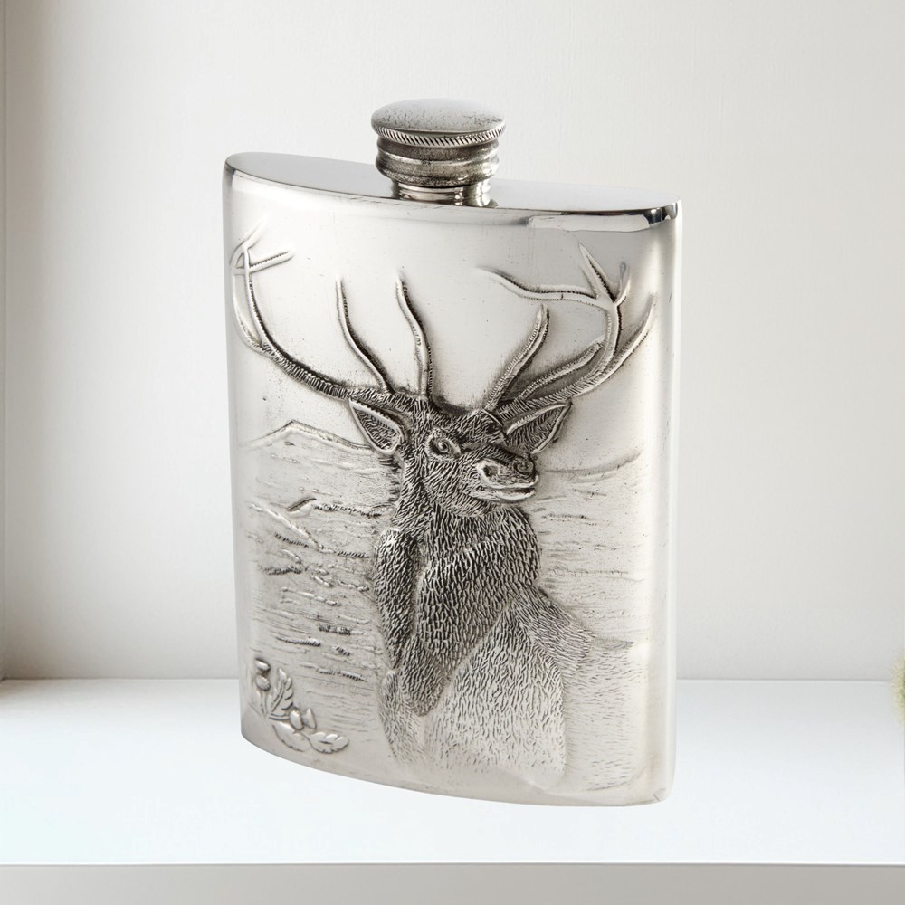 6oz Embossed Monarch of the Glen Flask