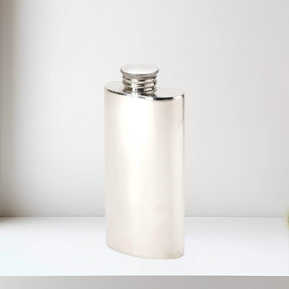 2oz plain pewter purse flask