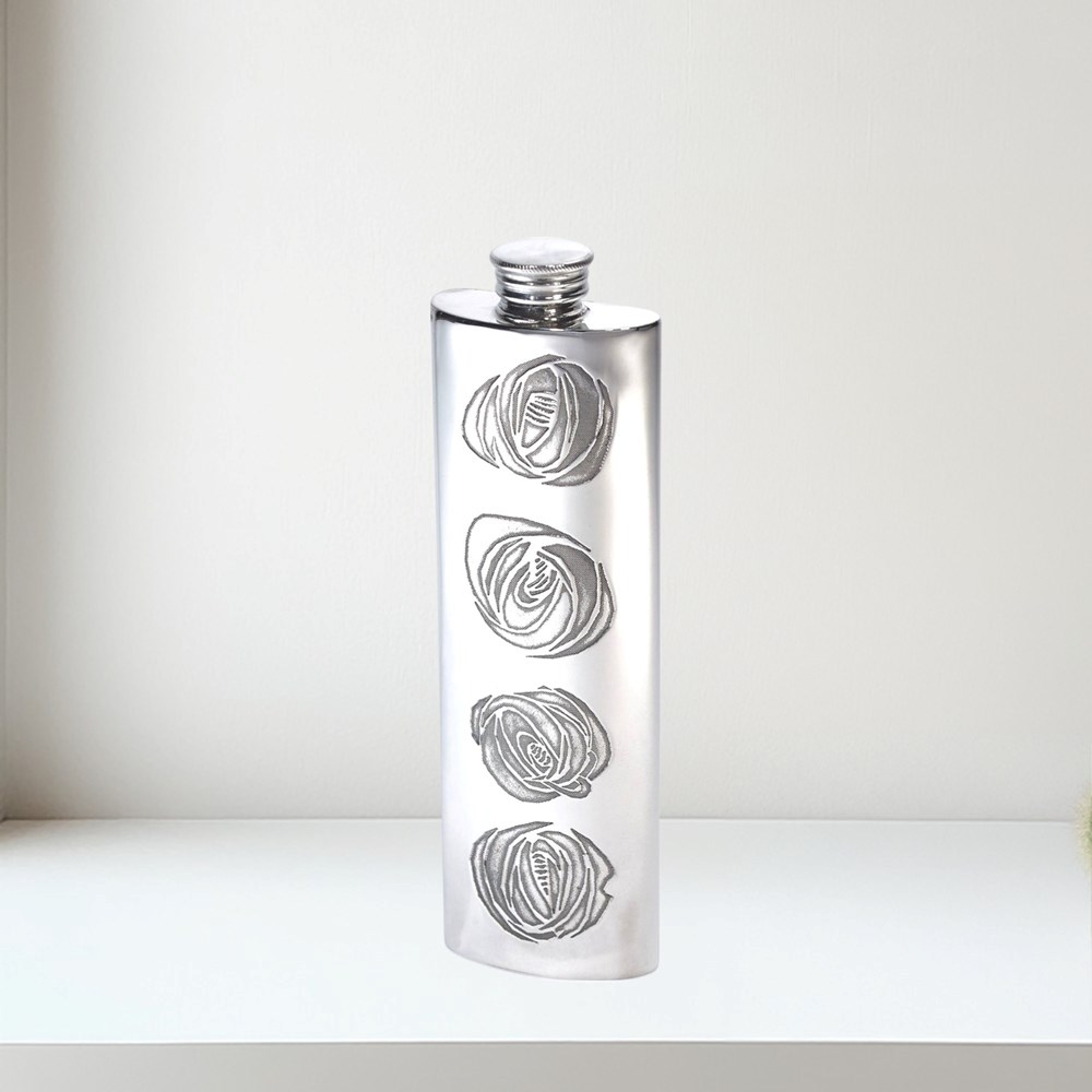 3oz Charles Rennie Mackintosh Pewter Purse Flask 3oz Charles Rennie Mackintosh Pewter Purse Flask