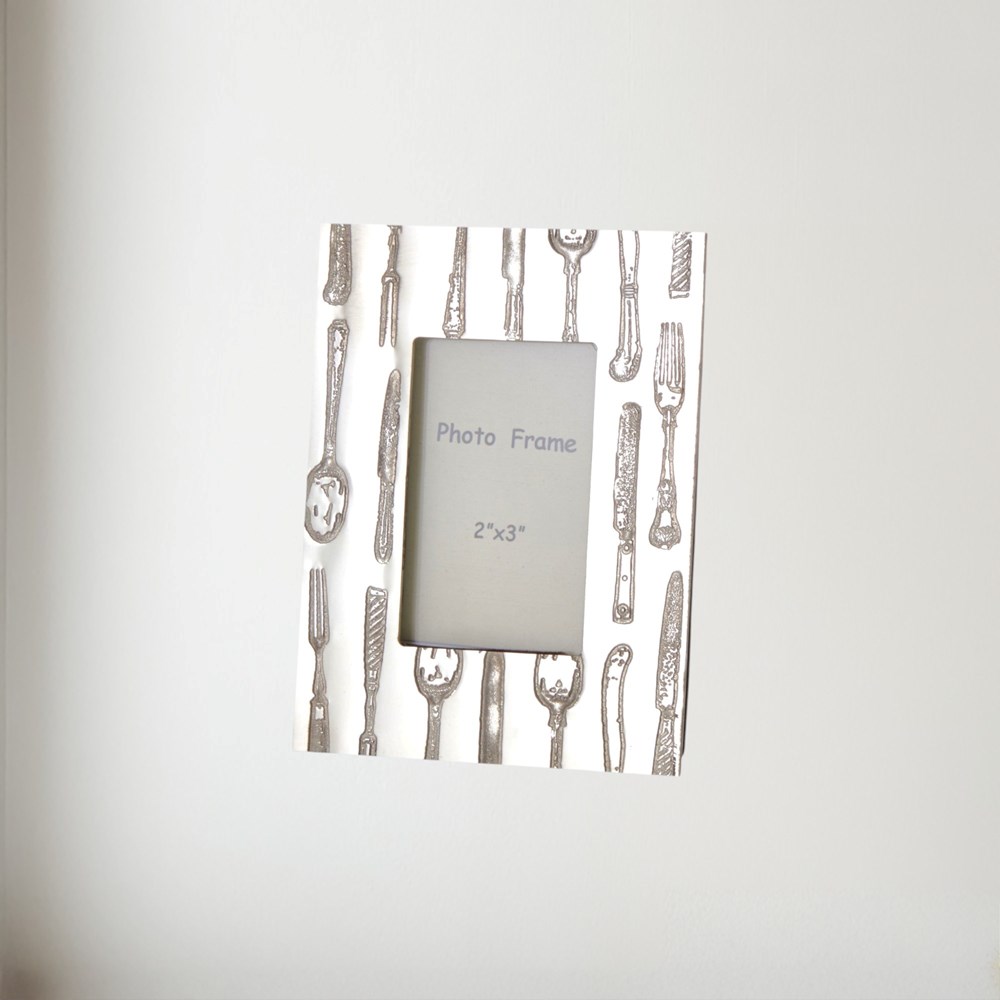 Knife Fork Spoon Pewter 2"X3" Mini Picture Frame Knife Fork Spoon Pewter 2"X3" Mini Picture Frame