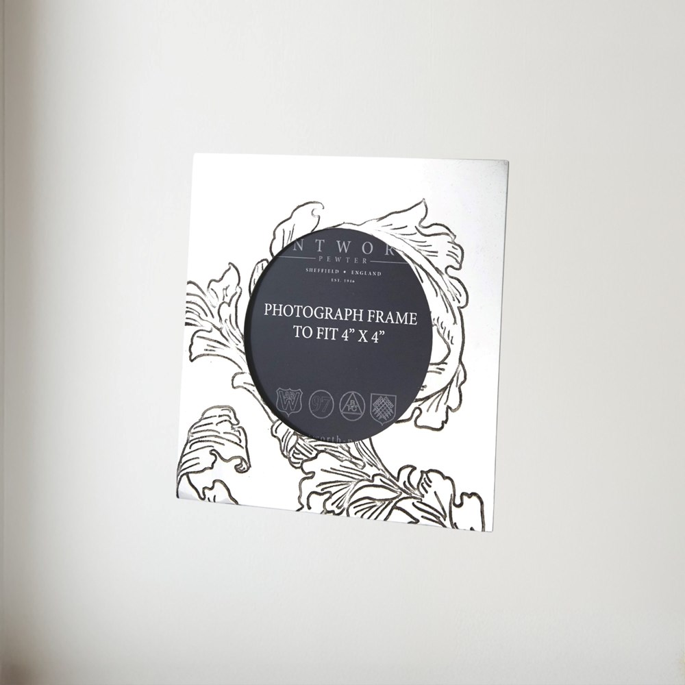 Acanthus Pattern Small Pewter 4"x4" Frame