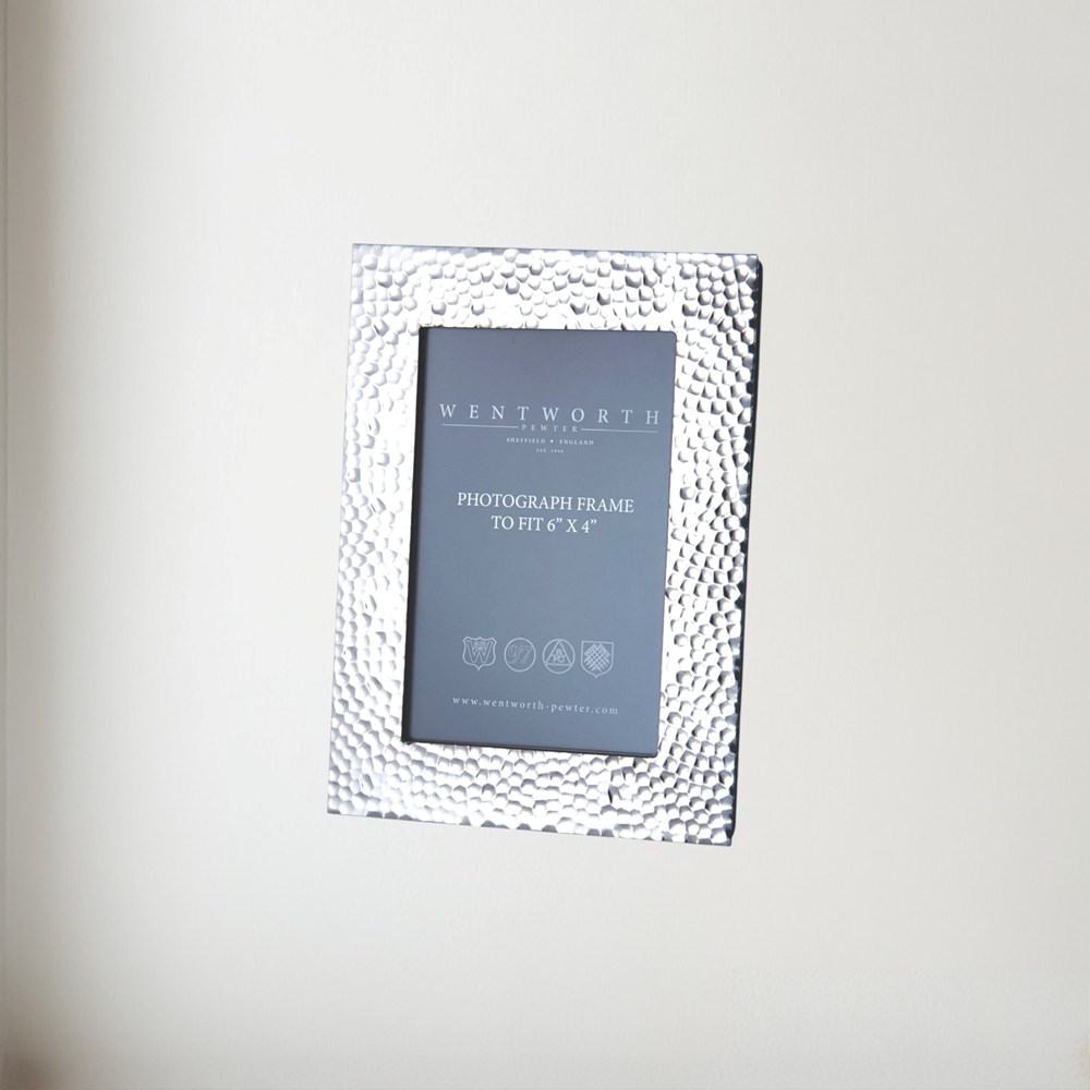 Medium Hammered 6"X4" Pewter Picture Frame Hammered Pewter Picture Frame