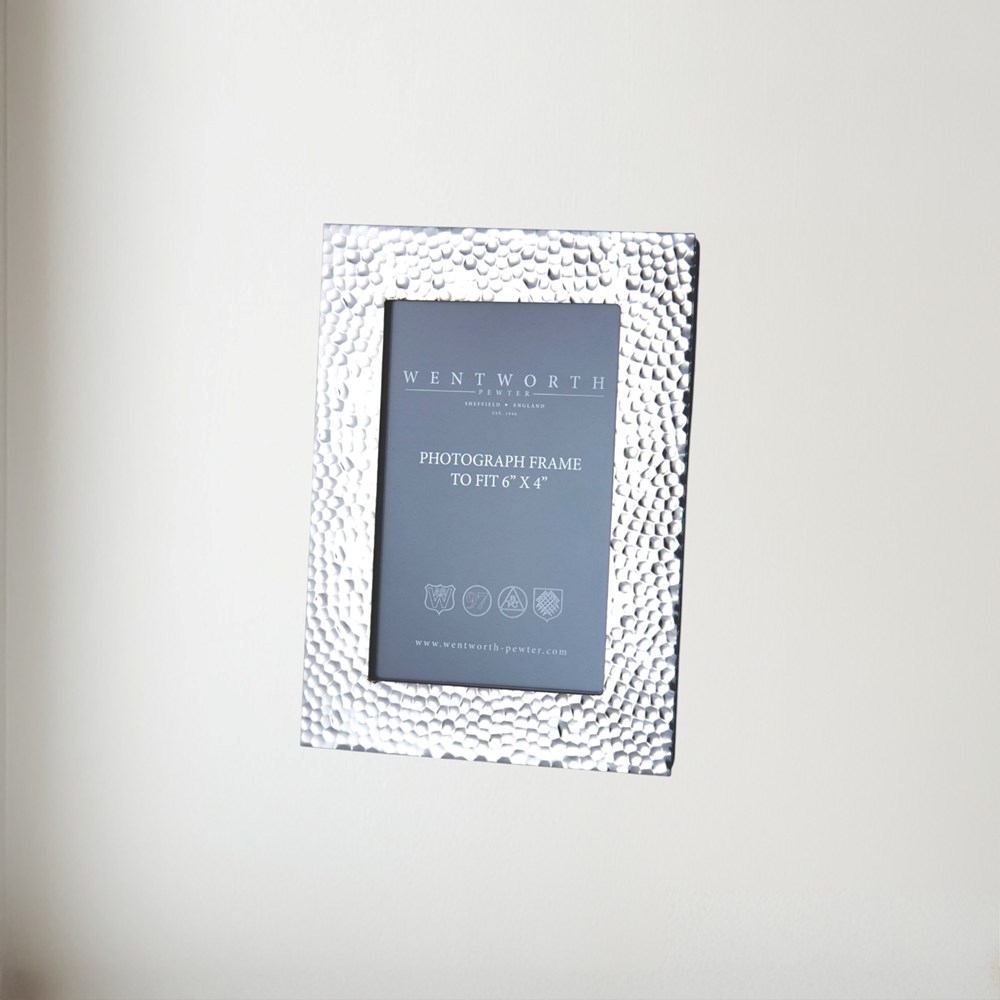 Medium Hammered 6"X4" Pewter Picture Frame Hammered Pewter Picture Frame