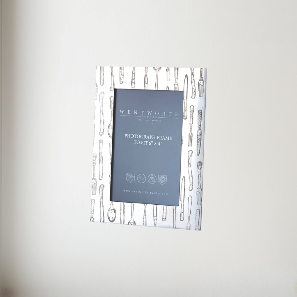 Medium Pewter Knife Fork Spoon 6"X4" Picture Frame Medium pewter Knife fork spoon 6"x4" picture frame