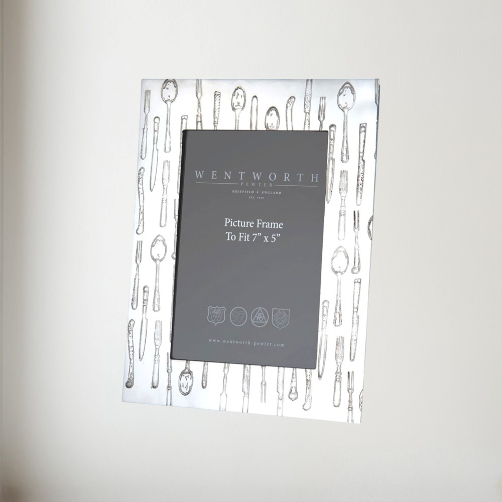 Large Knife Fork Spoon Pewter 7"X5" Picture Frame Large knife fork spoon Pewter 7"x5" Picture frame