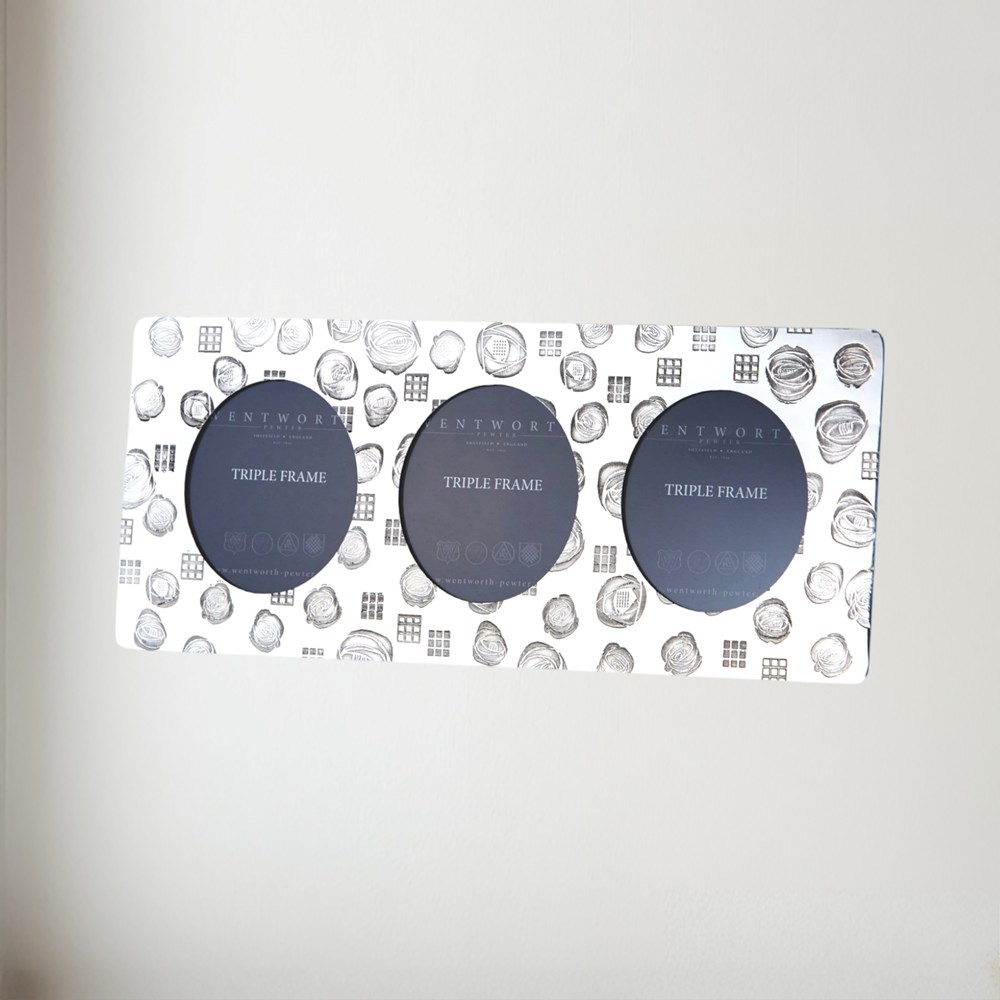 Triple Charles Rennie Mackintosh Pewter Picture Frame Triple Charles Rennie Mackintosh pewter picture frame