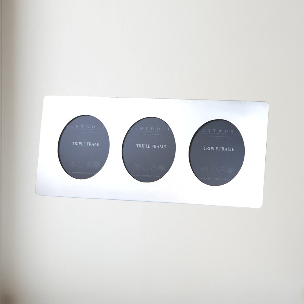 Plain Pewter Triple Frame Plain Pewter Triple Frame