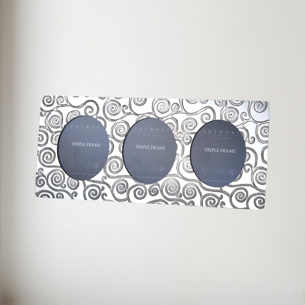 Tree of Life Pewter Triple Frame