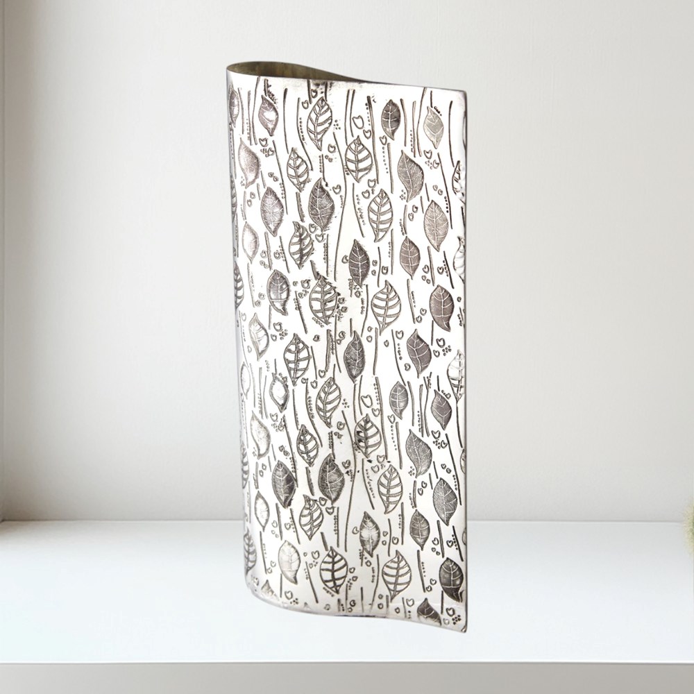 Large Leaf Pewter Vase Large Leaf Pewter Vase