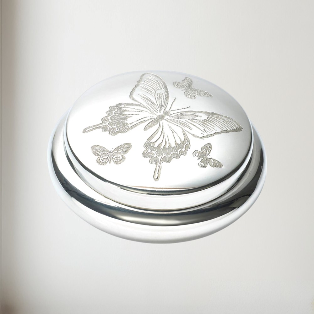 Butterfly Pewter Trinket Box Butterfly Pewter Trinket Box