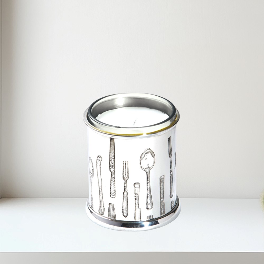 Knife Fork Spoon Pewter Candle Votive Knife Fork Spoon Pewter Candle Votive