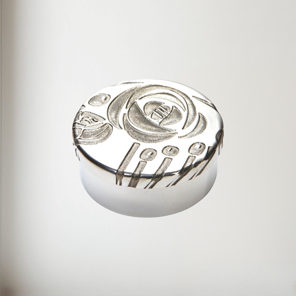 Small Charles Rennie Mackintosh Pewter Trinket Box Small Charles Rennie Mackintosh Pewter Trinket Box