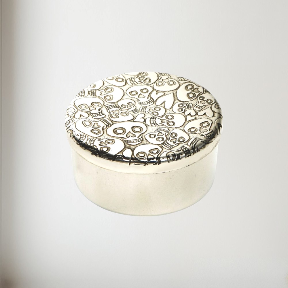 Small Love Skull Pewter Trinket Box