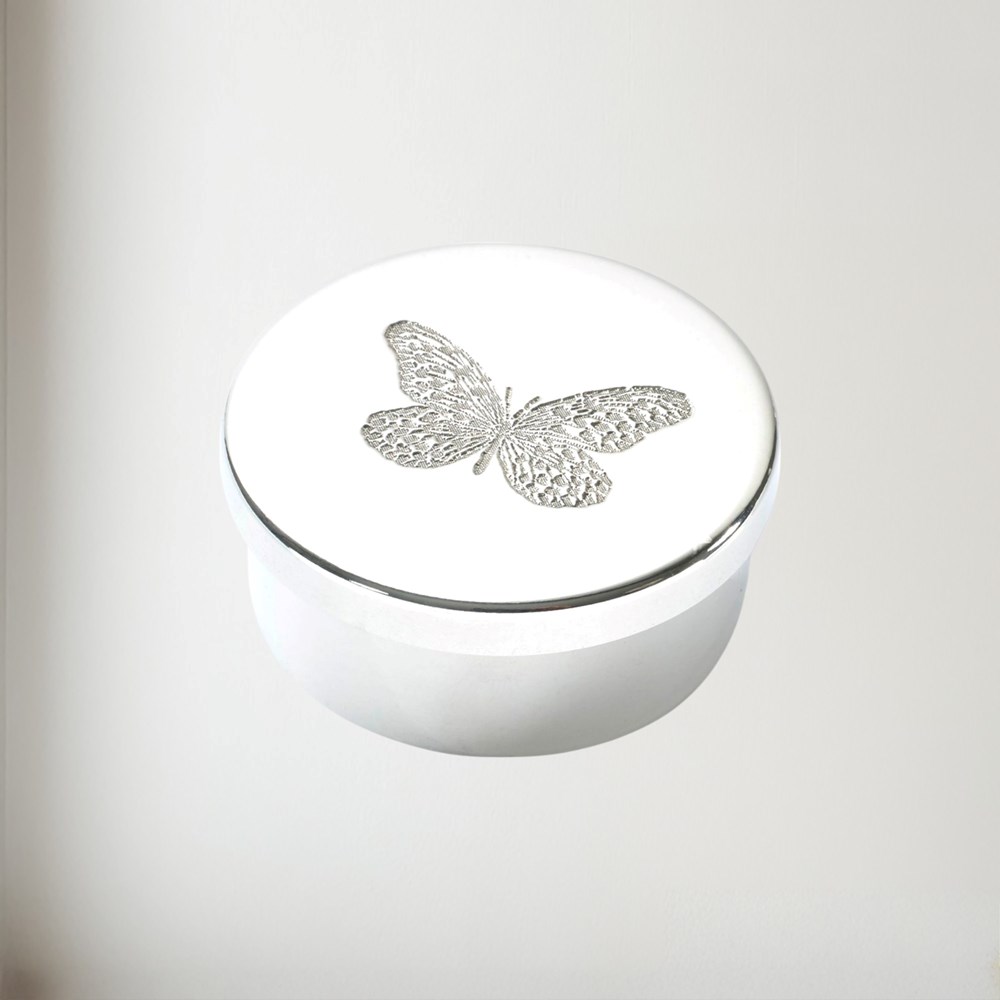 Small Butterfly Pewter Trinket Box Small Butterfly Pewter Trinket Box