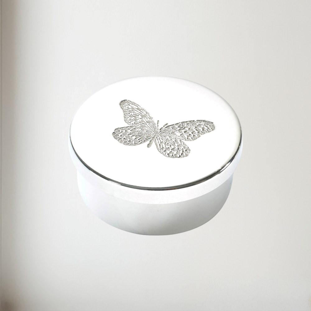 Small Butterfly Pewter Trinket Box