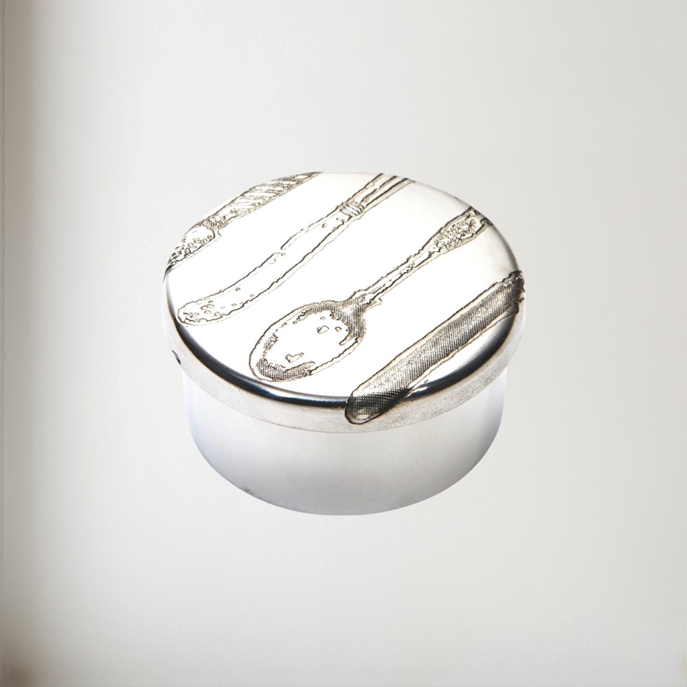 Small Knife Fork Spoon Pewter Trinket Box Small Knife Fork Spoon Pewter Trinket Box