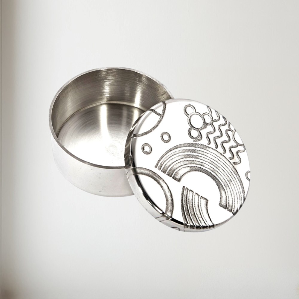 Small Retro Pewter Trinket Box Small Retro Pewter Trinket Box