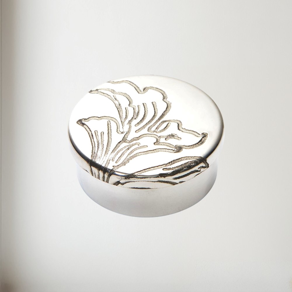 Acanthus Pattern Small Pewter Trinket Pill Box