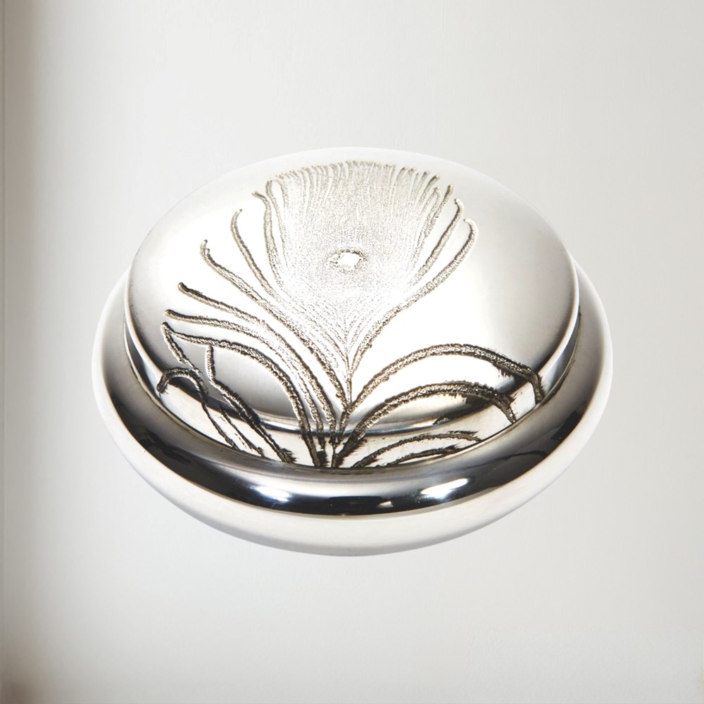 Peacock Feather Pewter Trinket Box Peacock feather Pewter Trinket Box