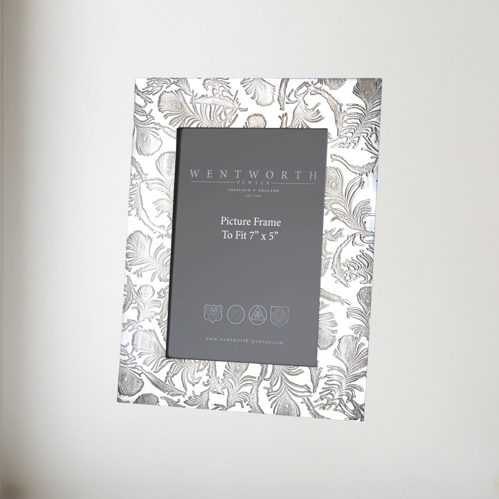 Large Peacock Pewter 7"X5" Picture Frame Large Peacock pewter 7"x5" Picture Frame