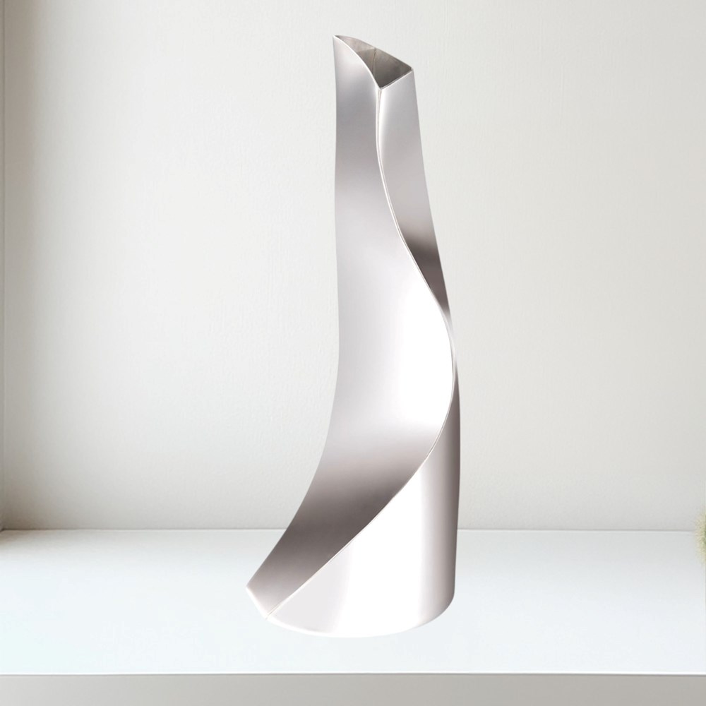 Large Twist Pewter Vase by Catherine Tutt